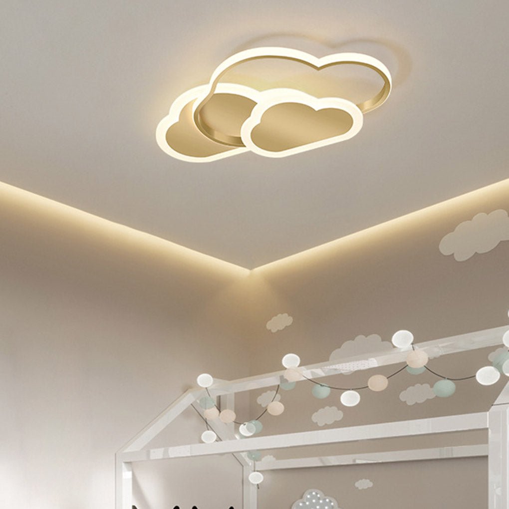Nordic Cloud Arc LED Flush Mount in White with Three Colour Temperature Options