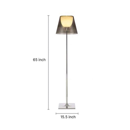 Modern Floor Lamp LED Nordic Column Acrylic Shade Iron Square Base Warm White 3000K Ash Gray Clear 65 Inch