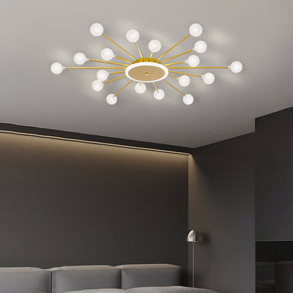 Sputnik Glass Globe Flush Mount Gold Black 18 24 30 Heads