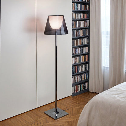 Modern Floor Lamp LED Nordic Column Acrylic Shade Iron Square Base Warm White 3000K Ash Gray Clear 65 Inch