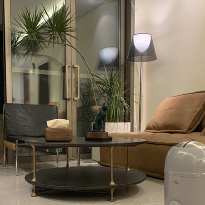 Modern Floor Lamp LED Nordic Column Acrylic Shade Iron Square Base Warm White 3000K Ash Gray Clear 65 Inch