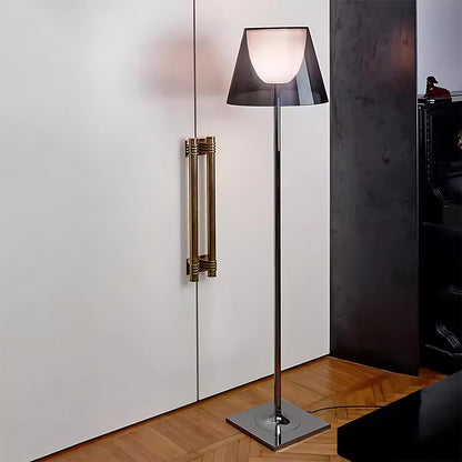 Modern Floor Lamp LED Nordic Column Acrylic Shade Iron Square Base Warm White 3000K Ash Gray Clear 65 Inch
