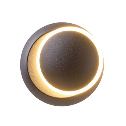 Nordic Minimalist LED Rotatable Round Wall Sconce Bedroom Dining Room Café Black White