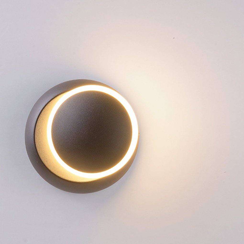 Nordic Minimalist LED Rotatable Round Wall Sconce Bedroom Dining Room Café Black White