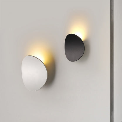 Modern Round Disc LED Wall Sconce Backlit Aluminum Bedroom Hallway Living Room Black White