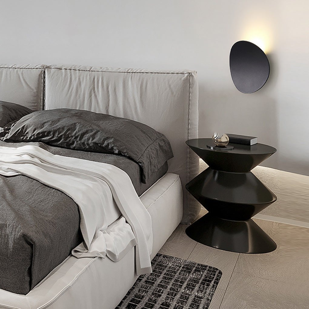 Modern Round Disc LED Wall Sconce Backlit Aluminum Bedroom Hallway Living Room Black White