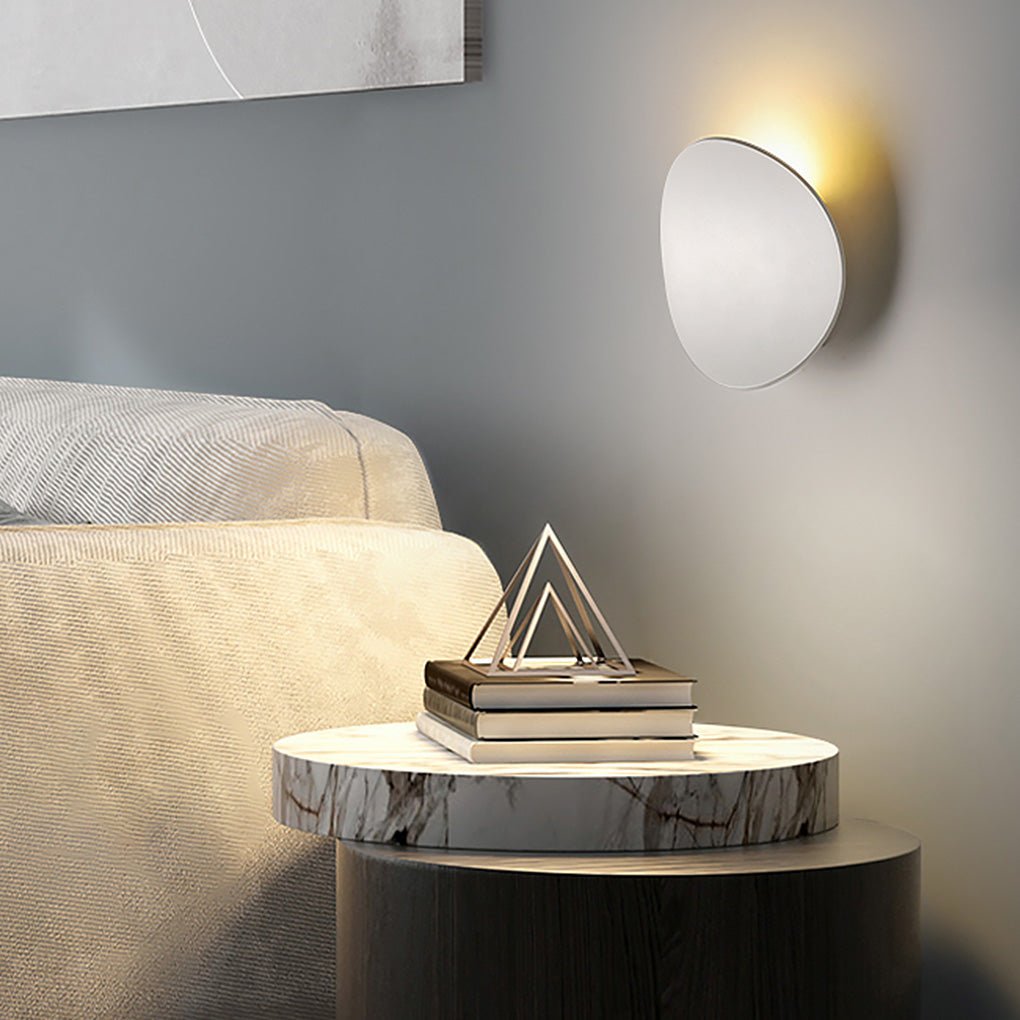 Modern Round Disc LED Wall Sconce Backlit Aluminum Bedroom Hallway Living Room Black White