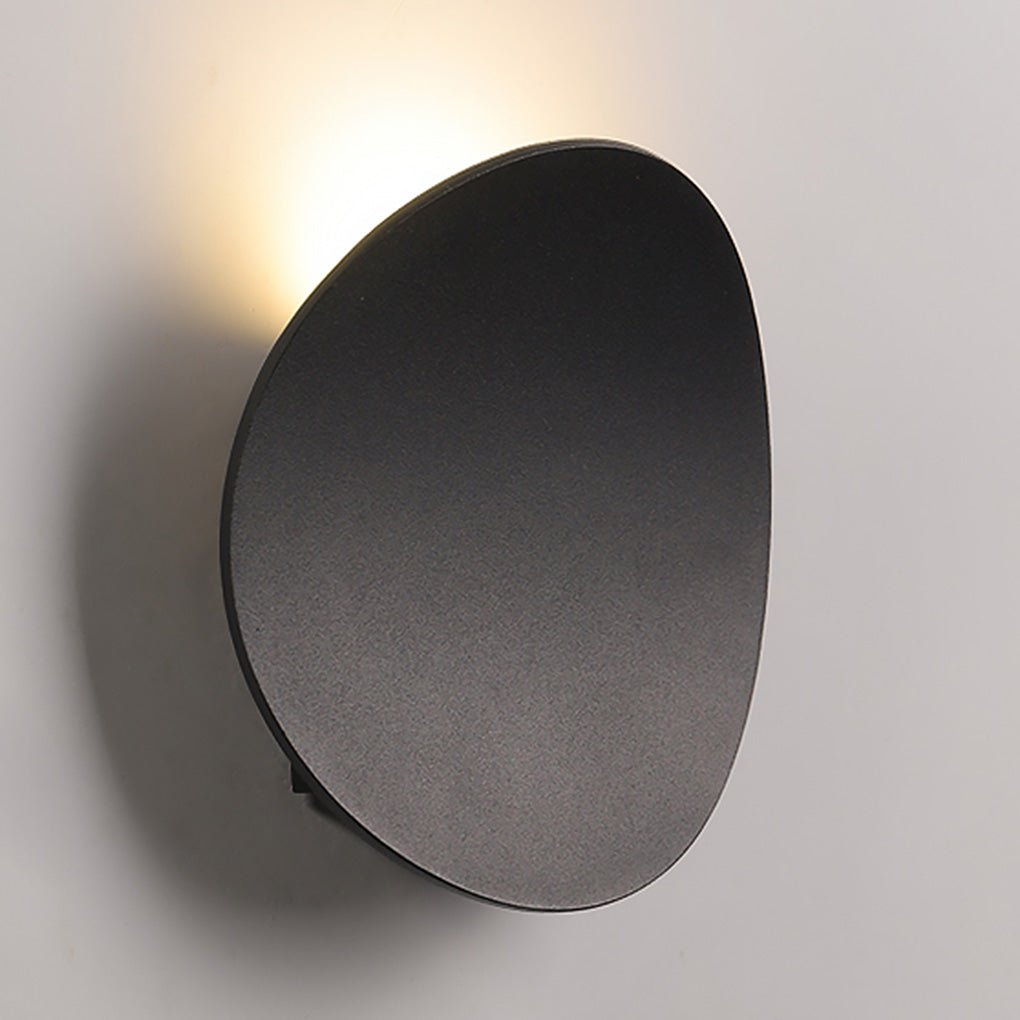 Modern Round Disc LED Wall Sconce Backlit Aluminum Bedroom Hallway Living Room Black White