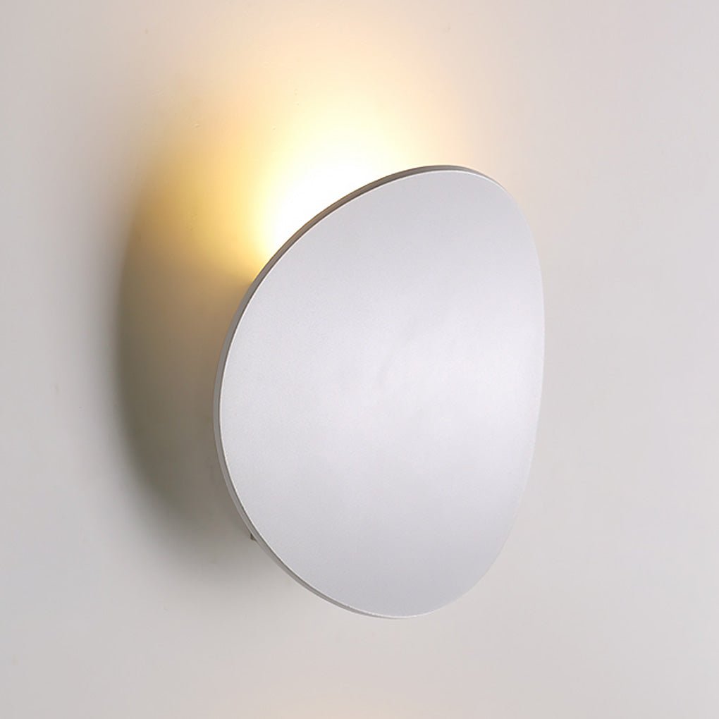 Modern Round Disc LED Wall Sconce Backlit Aluminum Bedroom Hallway Living Room Black White