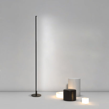 Modern Floor Lamp Slim Column LED 3 Color Temperature Acrylic Aluminum Black White Living Room Bedroom 59 Inch