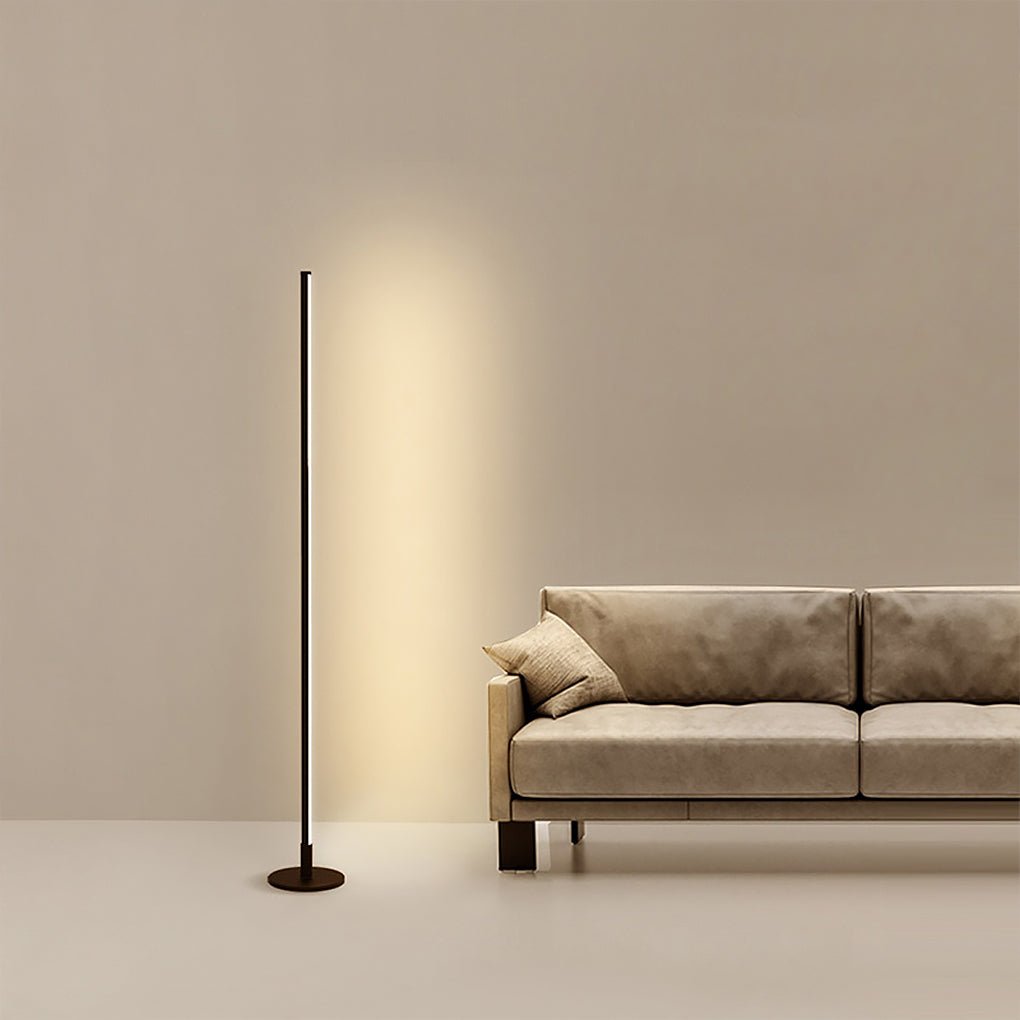 Modern Floor Lamp Slim Column LED 3 Color Temperature Acrylic Aluminum Black White Living Room Bedroom 59 Inch
