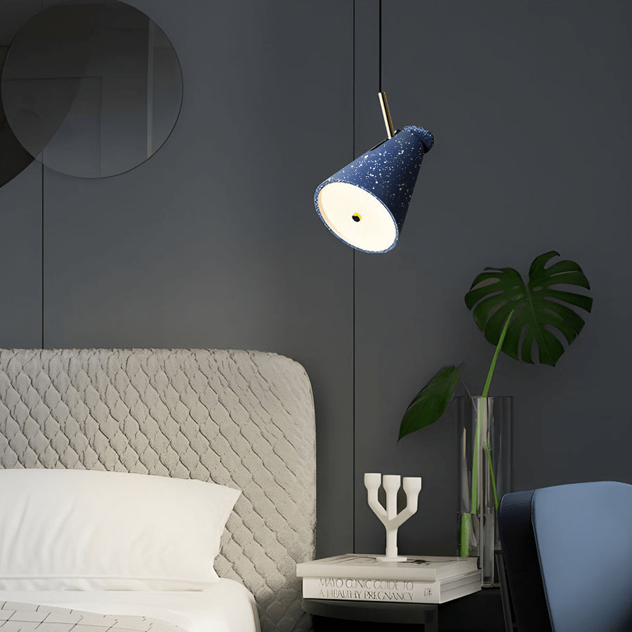 Nordic Tapered Resin Cone Pendant Light with 90-Degree Adjustable Head