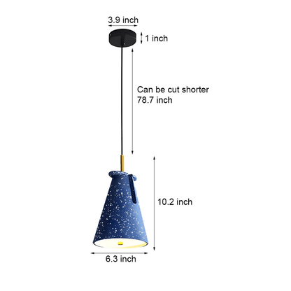 Nordic Tapered Resin Cone Pendant Light with 90-Degree Adjustable Head