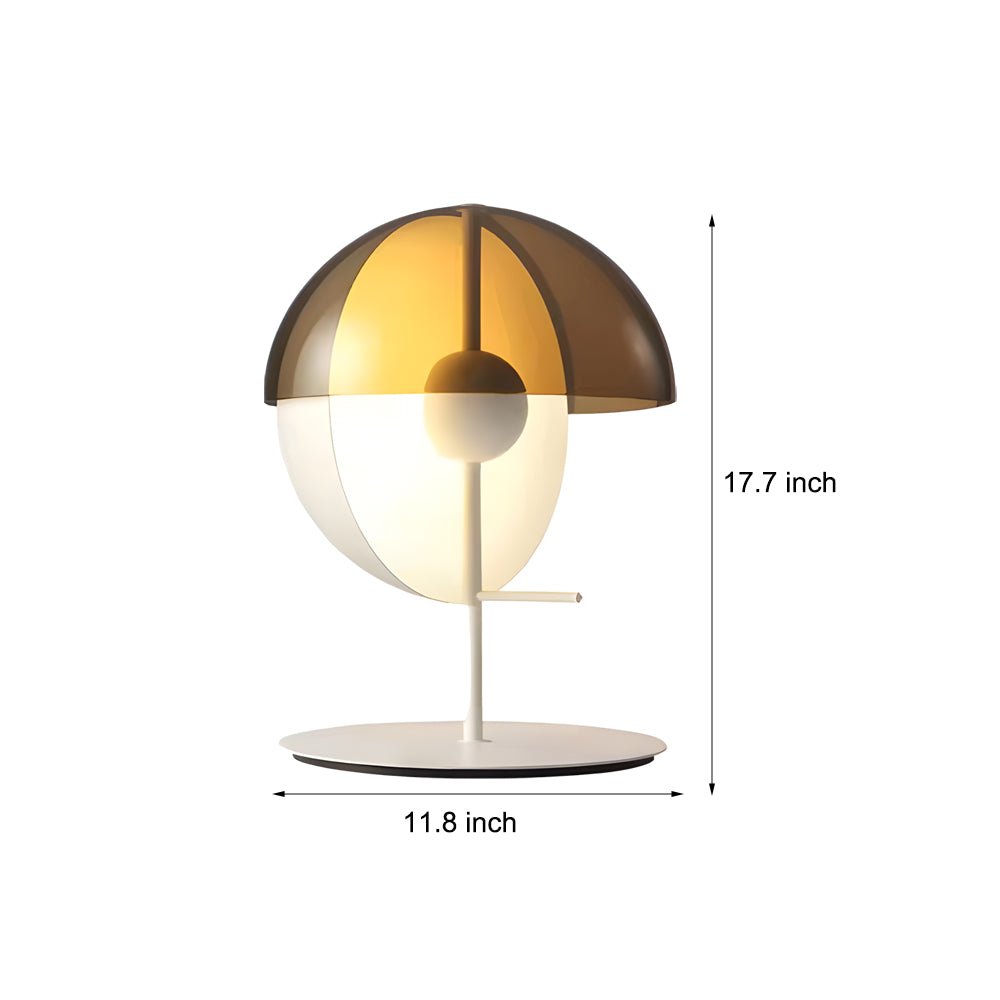 Modern Table Lamp Dual Half-Sphere Amber Glass Swivel Progressive Dimmer Vintage Black White 3000K 17.7 Inch by Mathias Hahn