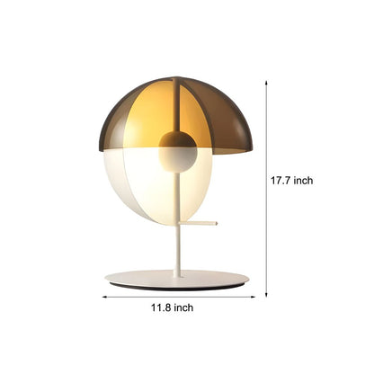 Modern Table Lamp Dual Half-Sphere Amber Glass Swivel Progressive Dimmer Vintage Black White 3000K 17.7 Inch by Mathias Hahn