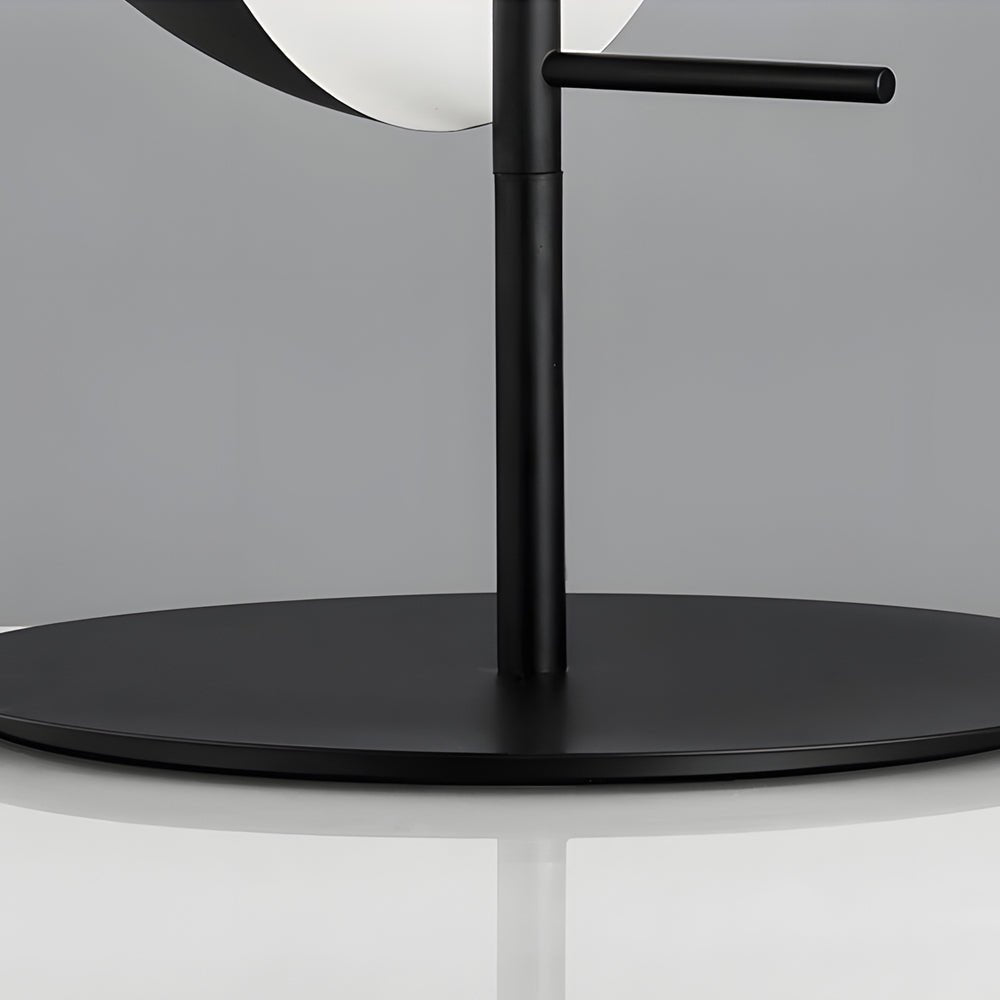 Modern Table Lamp Dual Half-Sphere Amber Glass Swivel Progressive Dimmer Vintage Black White 3000K 17.7 Inch by Mathias Hahn