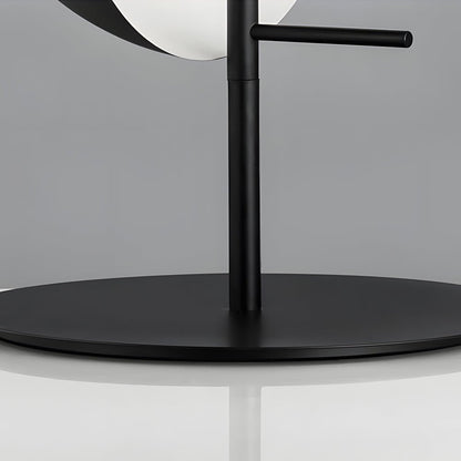 Modern Table Lamp Dual Half-Sphere Amber Glass Swivel Progressive Dimmer Vintage Black White 3000K 17.7 Inch by Mathias Hahn