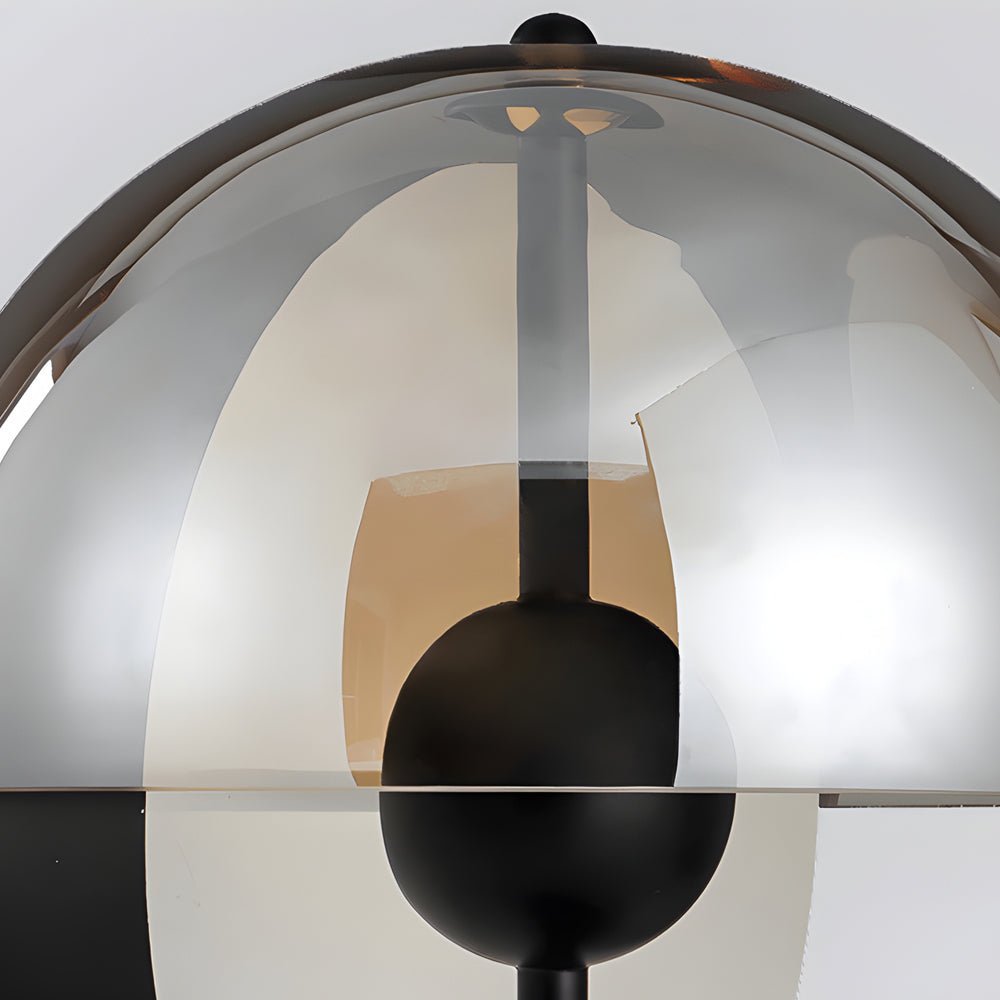 Modern Table Lamp Dual Half-Sphere Amber Glass Swivel Progressive Dimmer Vintage Black White 3000K 17.7 Inch by Mathias Hahn