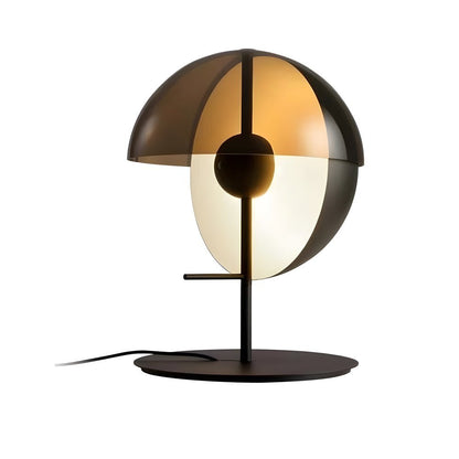 Modern Table Lamp Dual Half-Sphere Amber Glass Swivel Progressive Dimmer Vintage Black White 3000K 17.7 Inch by Mathias Hahn