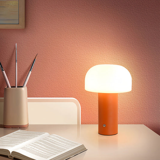 Nordic Cordless Mushroom Table Lamp Rechargeable Dimmable Touch Iron Base 4 Colors 6-8H