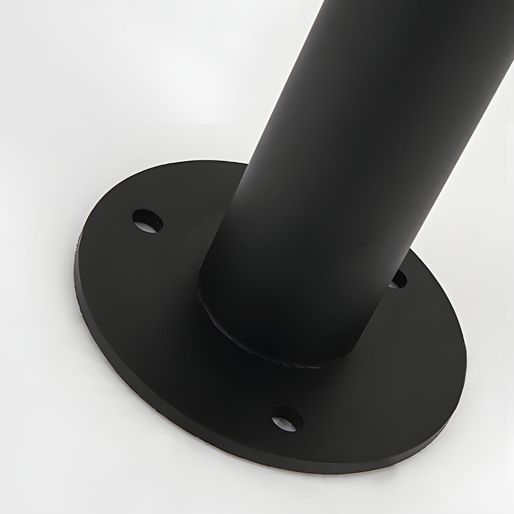 Modern Cylindrical LED Pathway Light Waterproof Outdoor Bollard Landscape Lighting Black Aluminum Glass IP65 7W