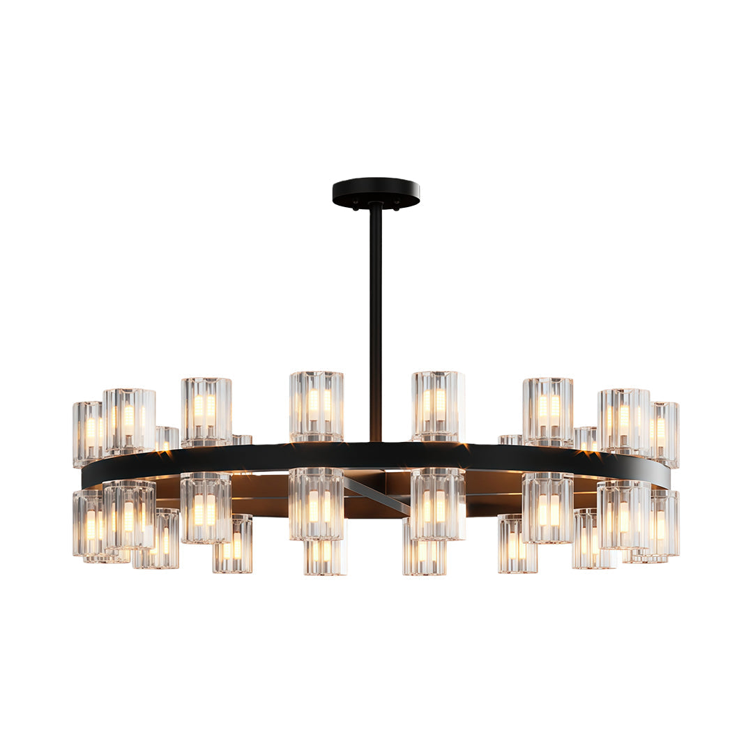 Crystal Chandelier Solid Copper Glass Cylinder Matrix G4 American Style Large-Scale