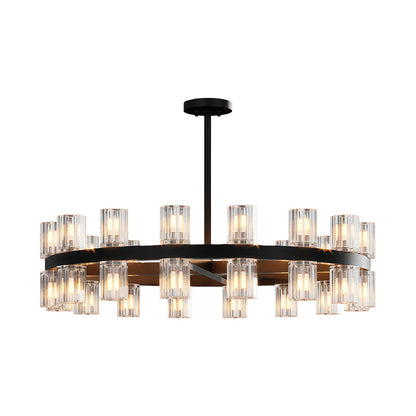 Crystal Chandelier Solid Copper Glass Cylinder Matrix G4 American Style Large-Scale