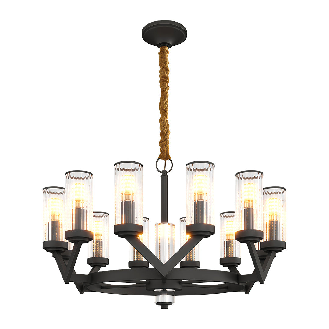 Fluted Cylinder Drop Chandelier