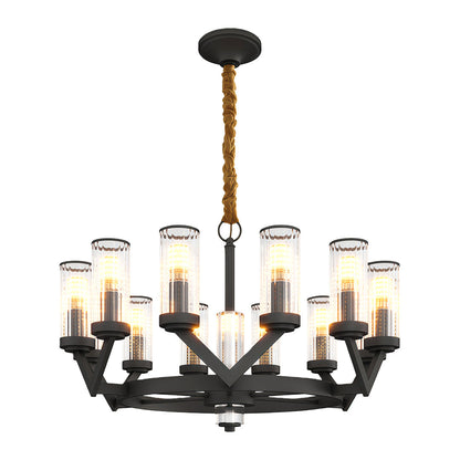 Fluted Cylinder Drop Chandelier