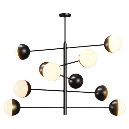 White Glass Globe Chandelier Modern Nordic Copper Nickel Black Living Room Dining Room