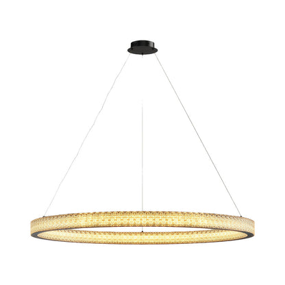Copper Ring Chandelier White Acrylic Dimmable LED 3000K 6000K Remote 7 Sizes