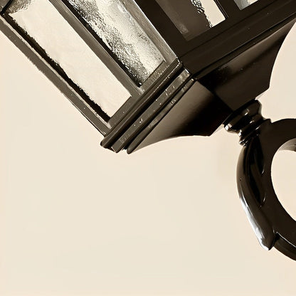 European Style Outdoor Black Wall Sconce Die-Cast Aluminum Tempered Glass E27 Waterproof 3 Sizes Balcony Villa Yard