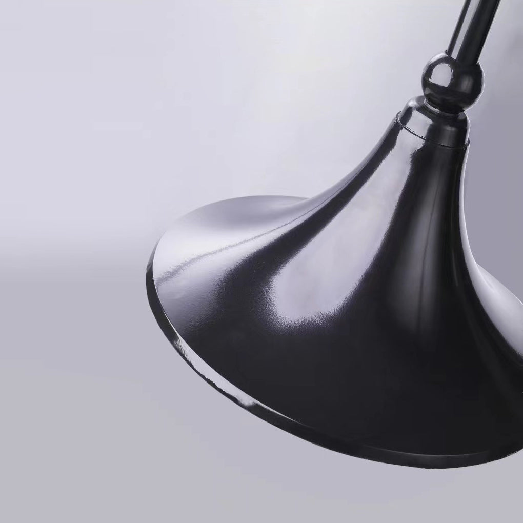 Retro Black Outdoor Wall Sconce Trumpet Bell Shade Gooseneck Arm LED 12W