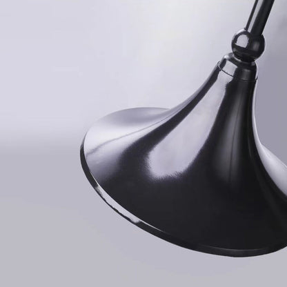 Retro Black Outdoor Wall Sconce Trumpet Bell Shade Gooseneck Arm LED 12W
