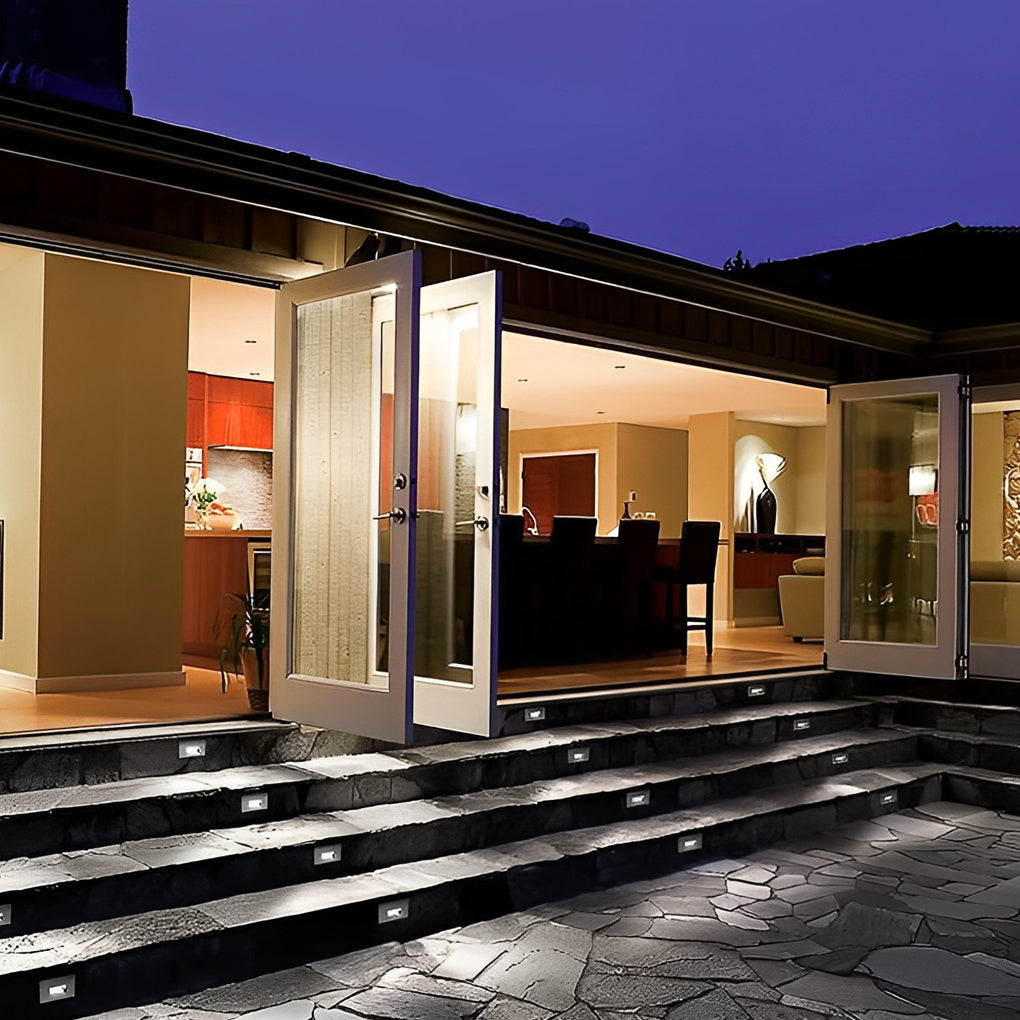 Recessed LED Outdoor Brick Step Light Stainless Steel Tempered Glass Dual Style Dual CCT IP65