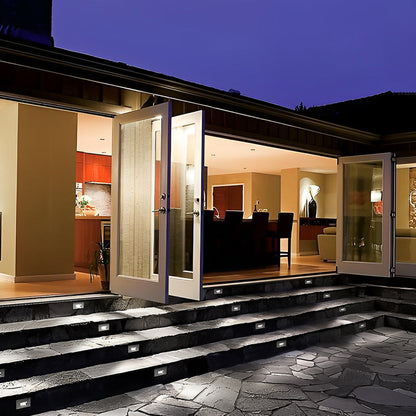 Recessed LED Outdoor Brick Step Light Stainless Steel Tempered Glass Dual Style Dual CCT IP65