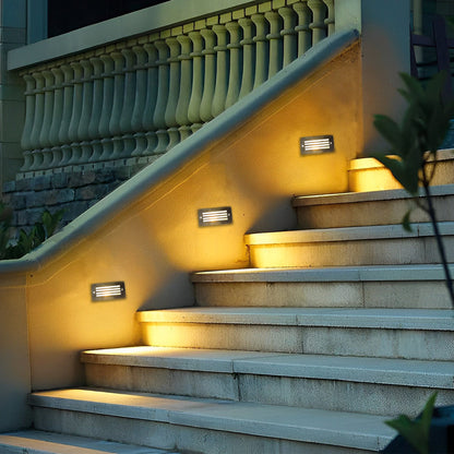 Recessed LED Outdoor Brick Step Light Stainless Steel Tempered Glass Dual Style Dual CCT IP65