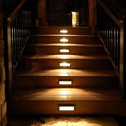 Recessed LED Outdoor Brick Step Light Stainless Steel Tempered Glass Dual Style Dual CCT IP65