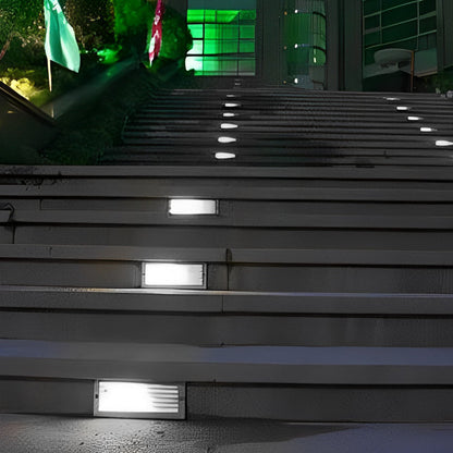 Recessed LED Outdoor Brick Step Light Stainless Steel Tempered Glass Dual Style Dual CCT IP65