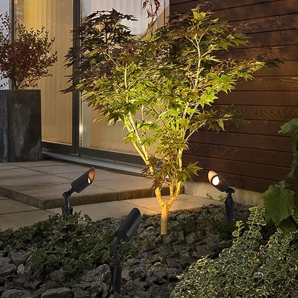 Hardwired LED Outdoor Landscape Spotlight 7W Adjustable Die-Cast Aluminum IP54 Ground Spike 110-240V