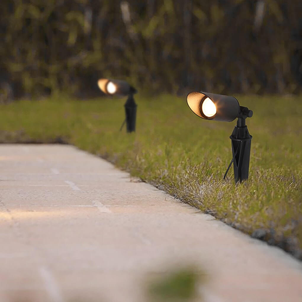 Hardwired LED Outdoor Landscape Spotlight 7W Adjustable Die-Cast Aluminum IP54 Ground Spike 110-240V