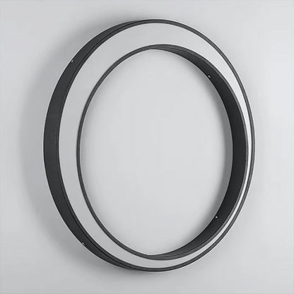 Modern Full Moon Circular LED Outdoor Wall Sconce Stainless Steel PC IP65 3 Sizes Garden Villa