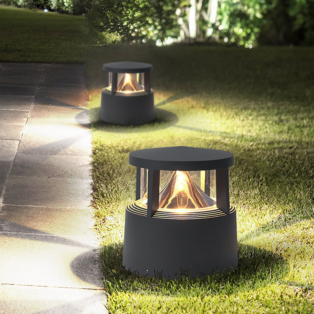 Modern Low-Profile Outdoor COB Bollard Light Volcano COB Die-Cast Aluminum Gray IP54