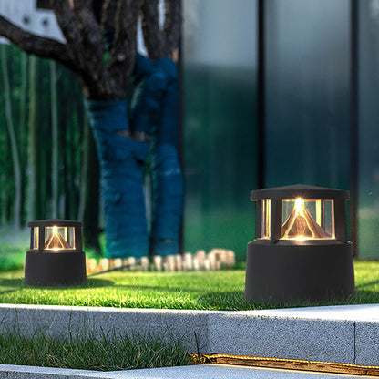 Modern Low-Profile Outdoor COB Bollard Light Volcano COB Die-Cast Aluminum Gray IP54