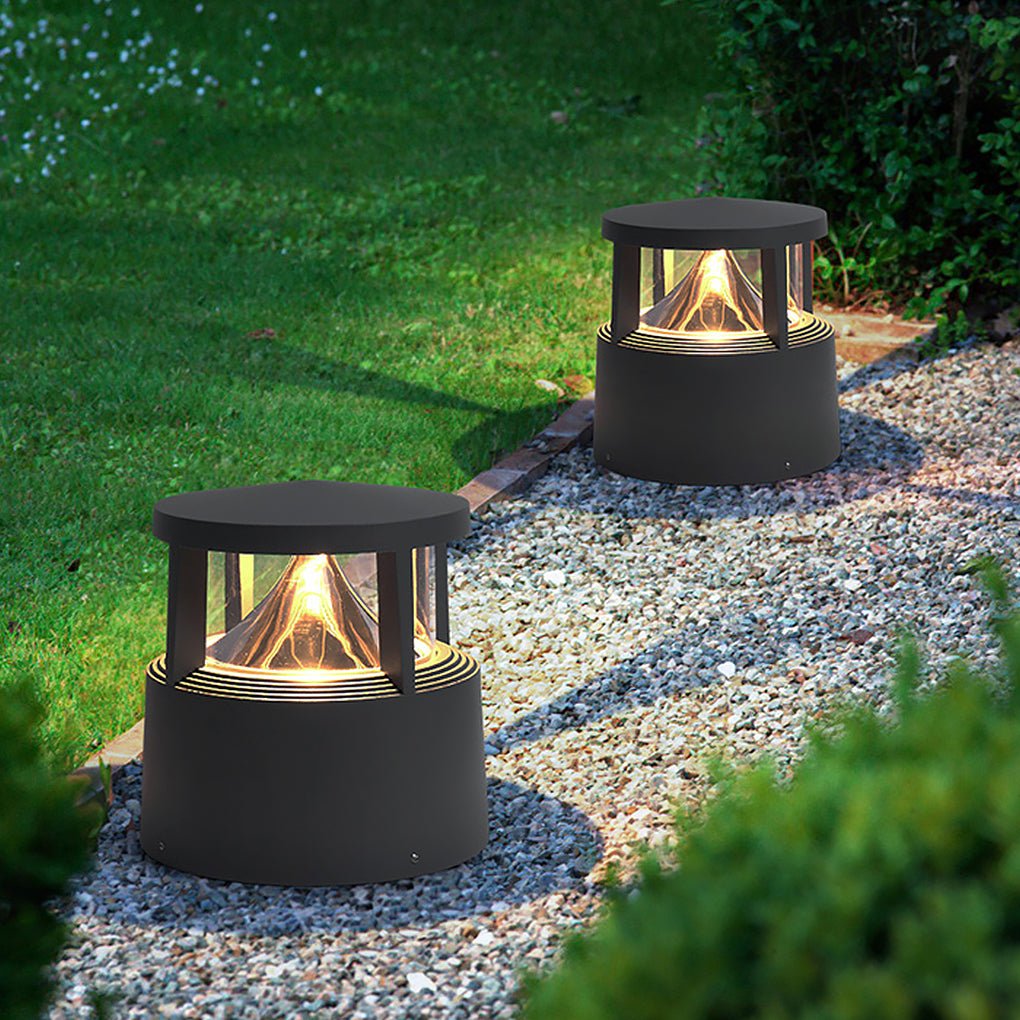 Modern Low-Profile Outdoor COB Bollard Light Volcano COB Die-Cast Aluminum Gray IP54