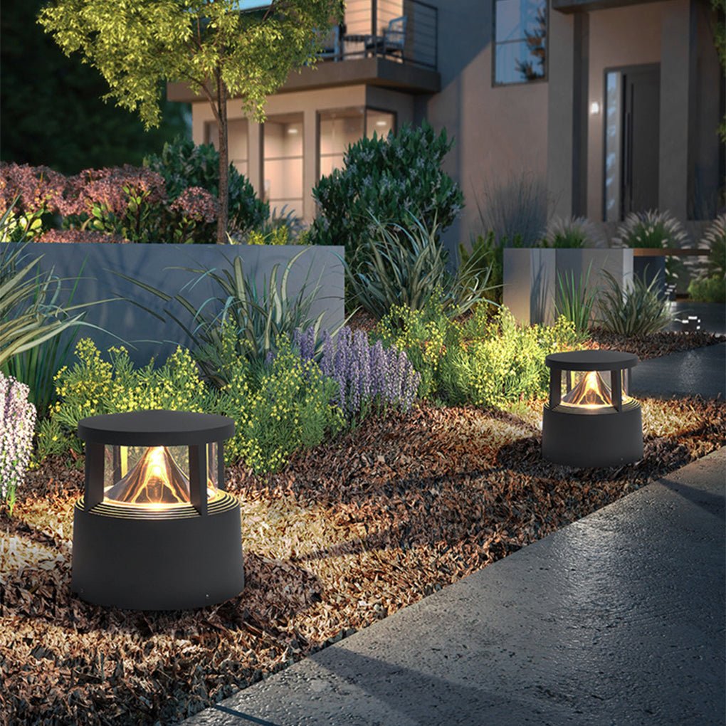 Modern Low-Profile Outdoor COB Bollard Light Volcano COB Die-Cast Aluminum Gray IP54