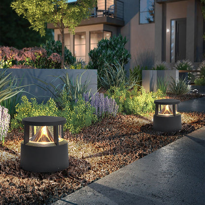Modern Low-Profile Outdoor COB Bollard Light Volcano COB Die-Cast Aluminum Gray IP54