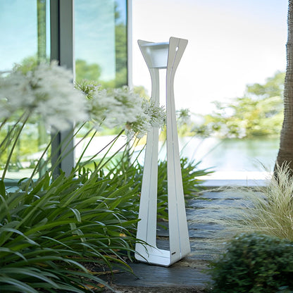 Modern Stainless Steel Tempered Glass Path Light IP54 Solar/Hardwired 3000K 2 Heights