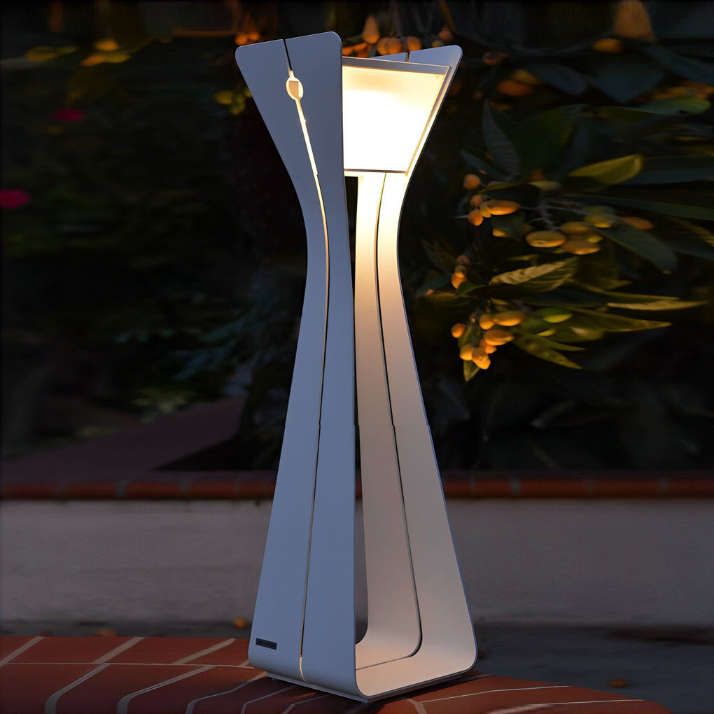 Modern Stainless Steel Tempered Glass Path Light IP54 Solar/Hardwired 3000K 2 Heights