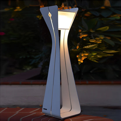 Modern Stainless Steel Tempered Glass Path Light IP54 Solar/Hardwired 3000K 2 Heights